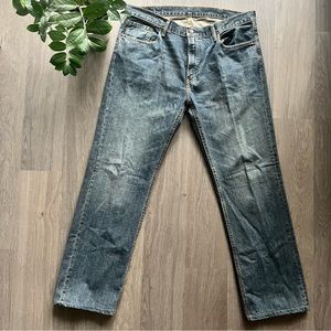 Levi’s Blue/Grey Distressed “559” Relaxed Straight Jeans
